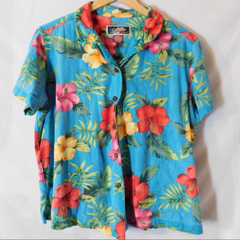 Vaporwave Vintage La Cabana Hawaiian Shirt Size XL